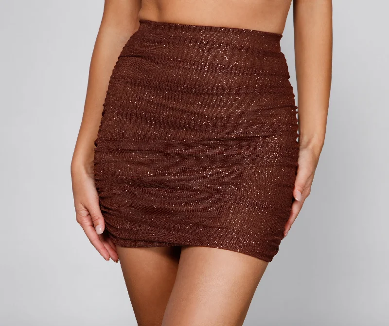 Go For The Glow Glitter Mini Skirt