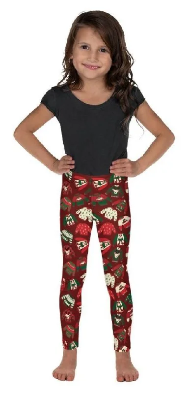 Ugly Christmas Sweater Pattern Kid's Leggings