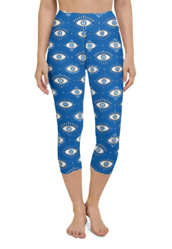 Evil Eye Pattern Yoga Capris