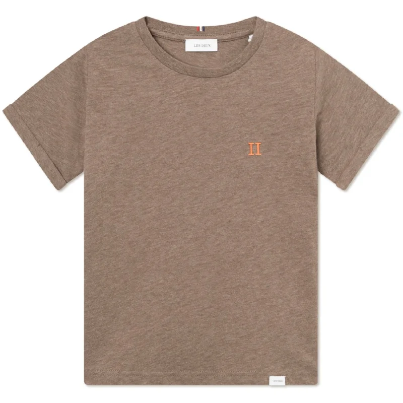 Les Deux Kids Mountain Grey Melange/Orange Nørregaard T-Shirt Kids - Seasonal