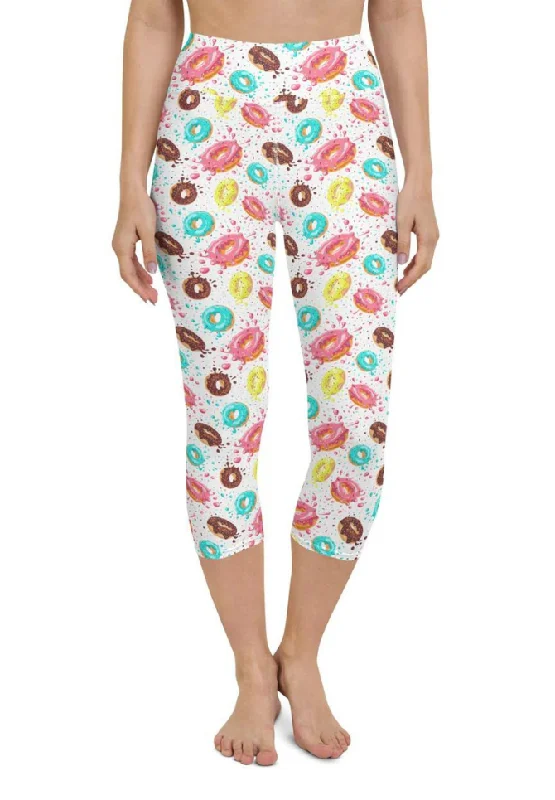 Doughnut Pattern Yoga Capris