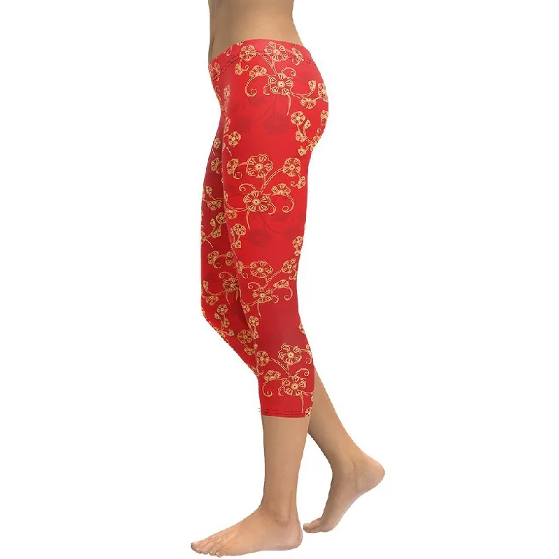 Chinese Inspired Pattern Capris