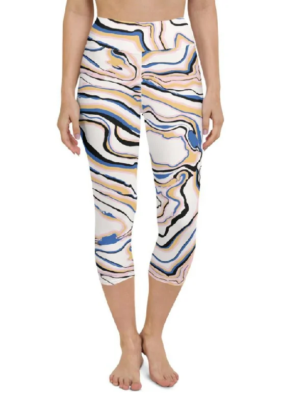 Peachy Marble Yoga Capris