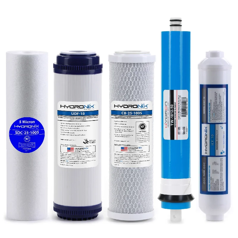 Reverse Osmosis Replacement Filter Set RO Cartridges 5 pcs w/ 50 GPD Membrane