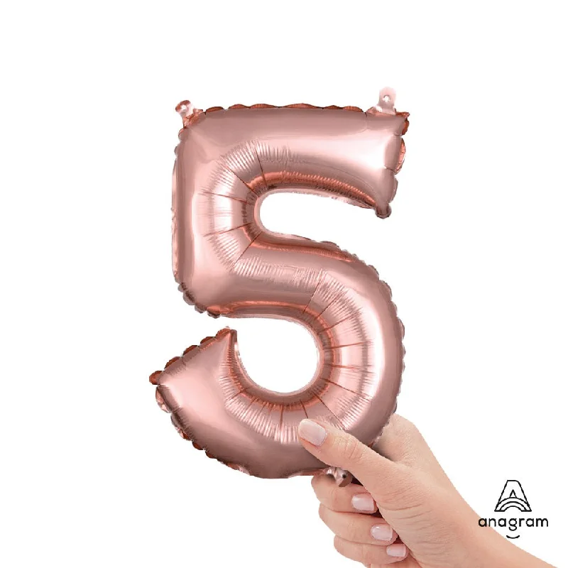 16 inch NUMBER 5 - ANAGRAM - ROSE GOLD (AIR-FILL ONLY)