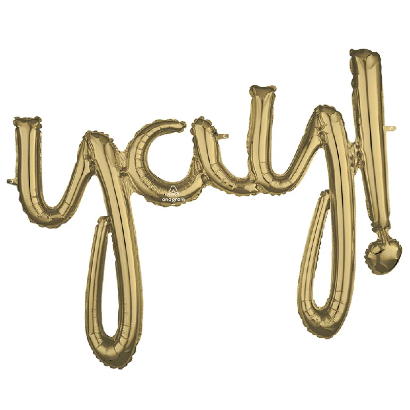 35″ SCRIPT PHRASE "YAY!" WHITE GOLD (AIR-FILL ONLY)