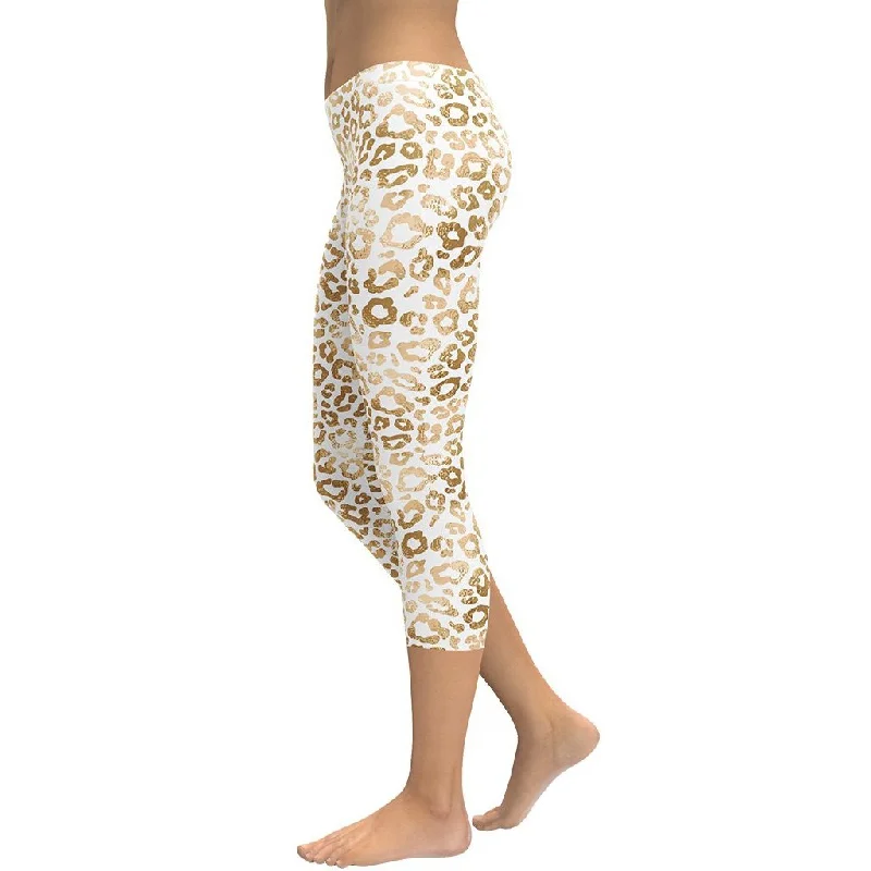 Golden Leopard Print Capris