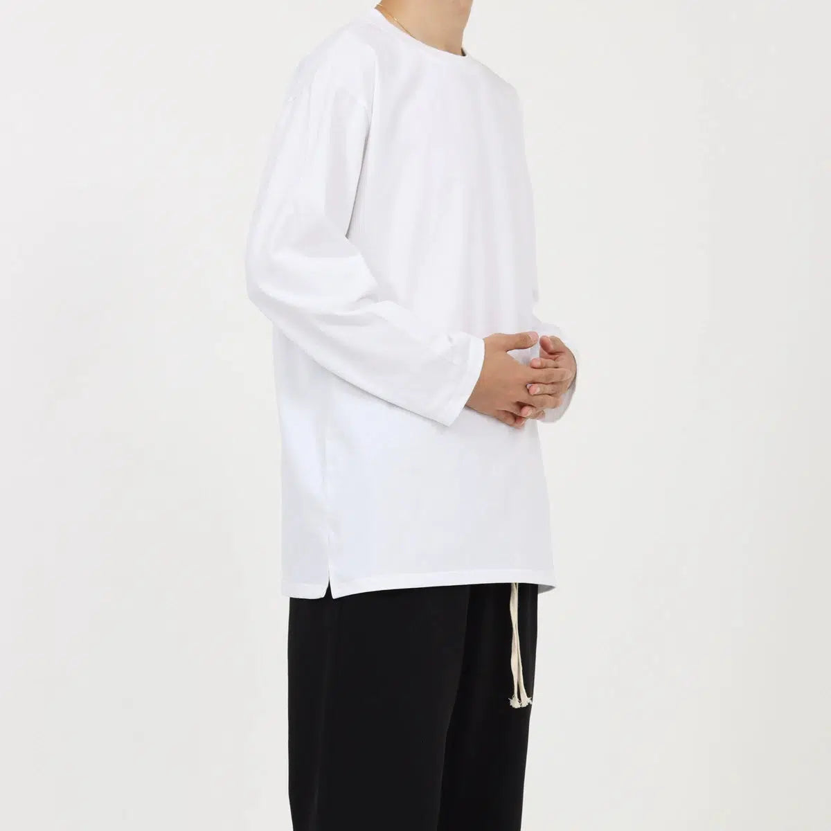 Side Slit Long Sleeve T-shirt