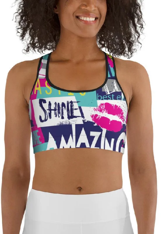 Cool Slogan Sports Bra