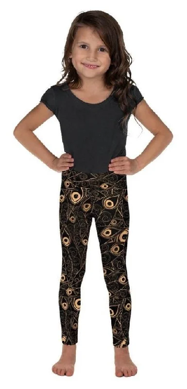 Golden Art Deco Pattern Kid's Leggings