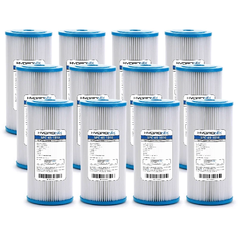 12 PACK, Whole House Sediment Pleated Water Filter, Washable Reusable 10 Micron 4.5 x 10