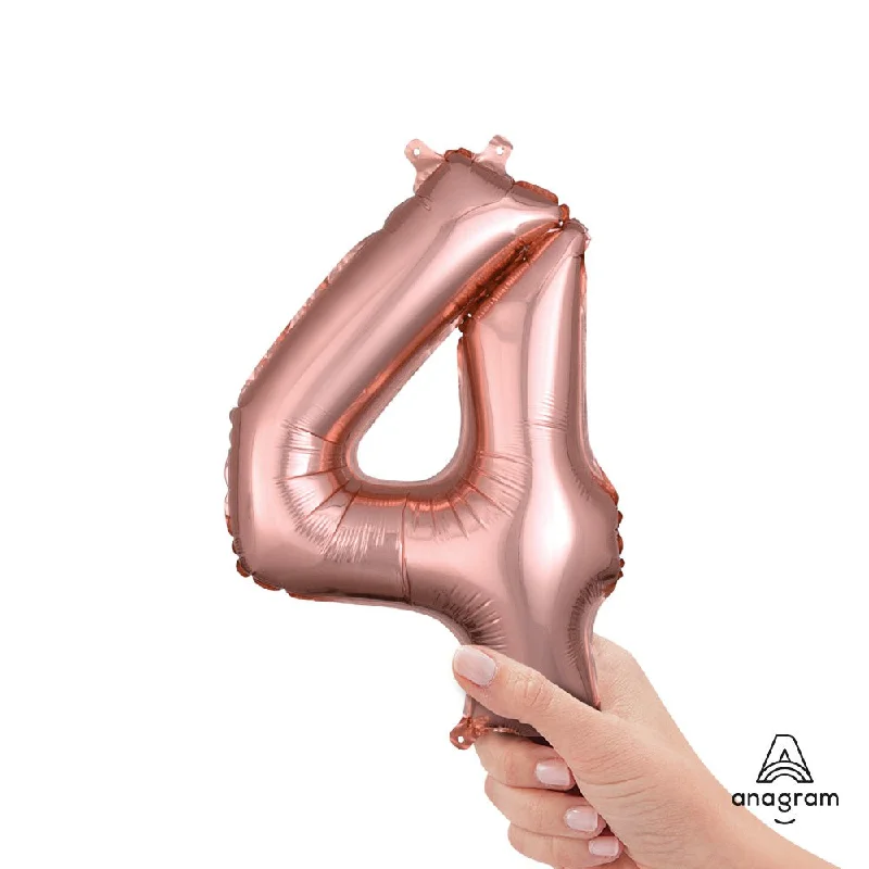 16 inch NUMBER 4 - ANAGRAM - ROSE GOLD (AIR-FILL ONLY)