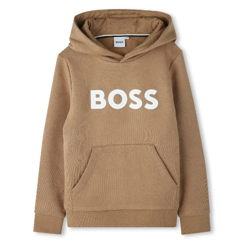 Beige Logo Hooded Sweatshirt