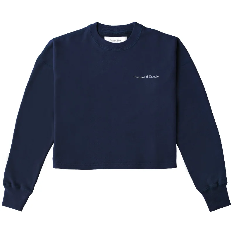 French Terry Crop Sweatshirt Navy